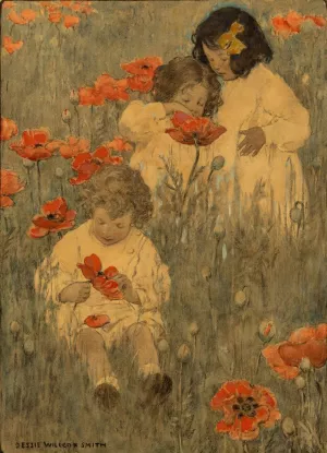 Among the Poppies, The Child in a Garden by Jessie Willcox Smith Oil Painting