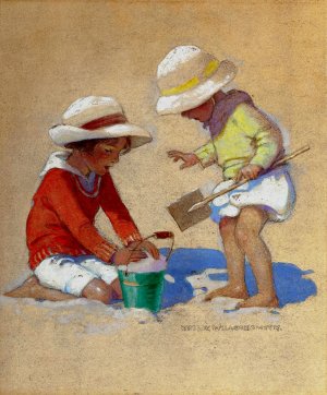 Building a Sand Castle by Jessie Willcox Smith Oil Painting