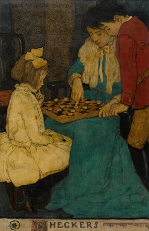Checkers by Jessie Willcox Smith Oil Painting