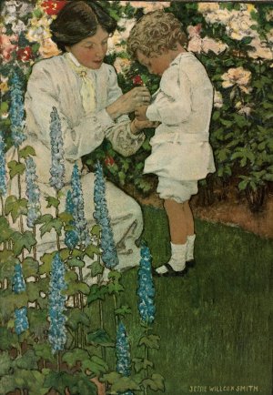 In the Garden by Jessie Willcox Smith Oil Painting