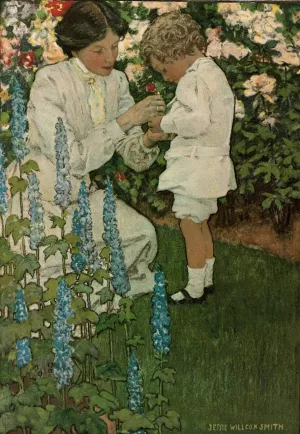 In the Garden by Jessie Willcox Smith Oil Painting