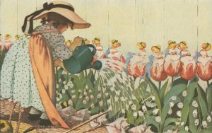 Mary, Mary, quite contrary, how does your garden grow by Jessie Willcox Smith Oil Painting
