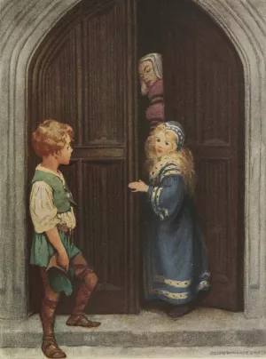 Never mind, Princess Irene, he said. You, mustnt kiss me tonight Oil painting by Jessie Willcox Smith