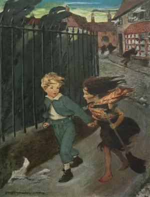 Now you lead me, he said, taking her hand, and ill take care of you by Jessie Willcox Smith Oil Painting