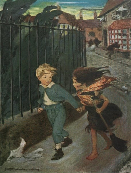 Main Product Photo of Now you lead me, he said, taking her hand, and ill take care of you  Painting by Jessie Willcox Smith
