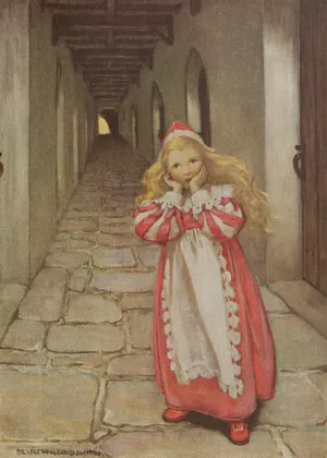 She ran for some distance, turned several times, and then began to be afraid by Jessie Willcox Smith Oil Painting