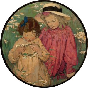 The Daisy Wreath by Jessie Willcox Smith Oil Painting