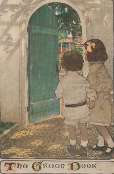 The green door  by Jessie Willcox Smith - Hand-Painted Oil Painting Reproduction