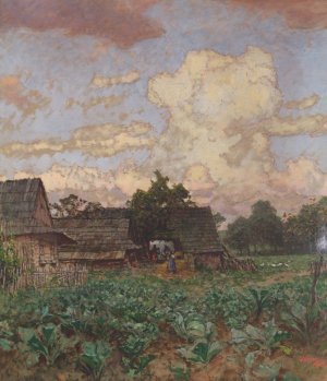 Bauernhof in Schlesien by Jindrich Tomec Oil Painting