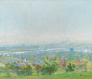 View of Vienna from Grinzing by Jindrich Tomec Oil Painting