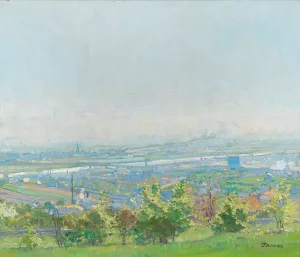 View of Vienna from Grinzing by Jindrich Tomec Oil Painting