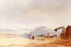 On Lake Como by Jnr. Richardson - Oil Painting Reproduction
