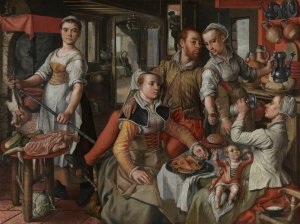 Brothel Scene by Joachim Beuckelaer Oil Painting