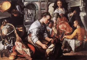 Christ in the House of Martha and Mary by Joachim Beuckelaer - Oil Painting Reproduction