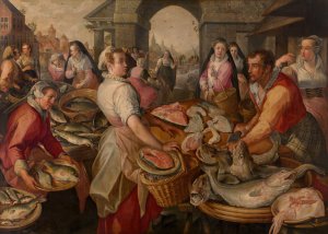 Fish Market by Joachim Beuckelaer Oil Painting
