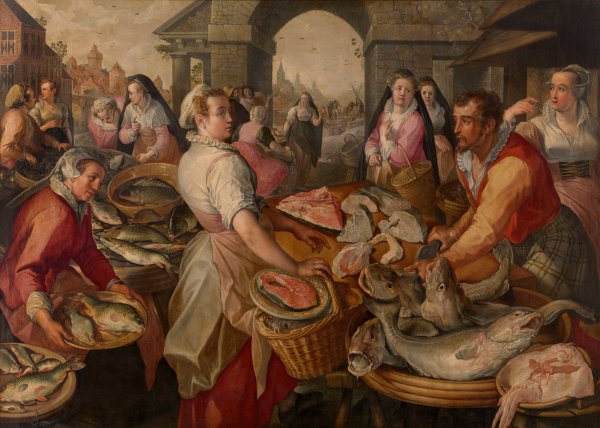 Main Product Photo of Fish Market  Painting by Joachim Beuckelaer