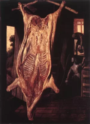 Slaughtered Pig by Joachim Beuckelaer Oil Painting