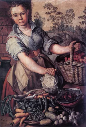Vegetable Seller by Joachim Beuckelaer - Oil Painting Reproduction