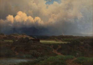 Landscape with stormy Sky by Joachim Frich Oil Painting