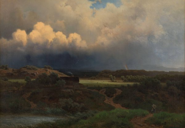 Landscape with stormy Sky  by Joachim Frich - Hand-Painted Oil Painting Reproduction