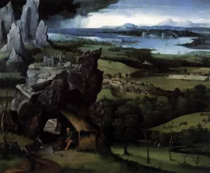 Landscape with St Jerome painting by Joachim Patenier