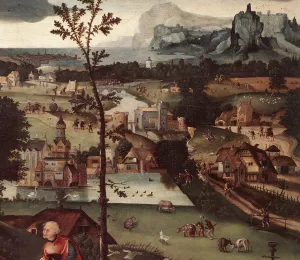 Landscape with the Rest on the Flight Detail by Joachim Patenier - Oil Painting Reproduction