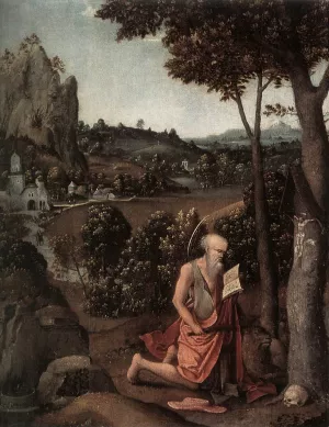 Rocky Landscape with Saint Jerome by Joachim Patenier Oil Painting