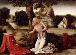 Landscape With The Penitent Saint Jerome Oil painting by Joachim Patenier (Patinir)