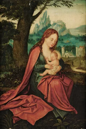 Madonna and Child in a Landscape Oil painting by Joachim Patinir