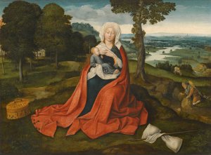Virgin And Child Seated Before An Extensive Landscape by Joachim Patinir Oil Painting