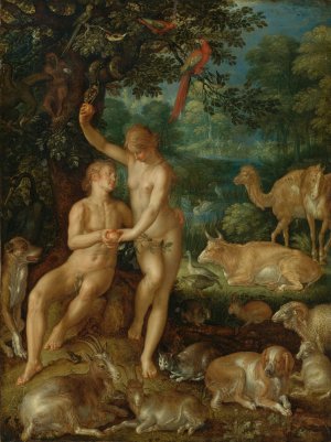 Adam And Eve by Joachim Wtewael Oil Painting