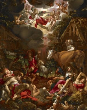 Annunciation To The Shepherds by Joachim Wtewael Oil Painting