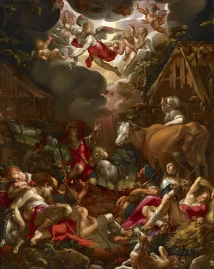 Annunciation To The Shepherds by Joachim Wtewael Oil Painting