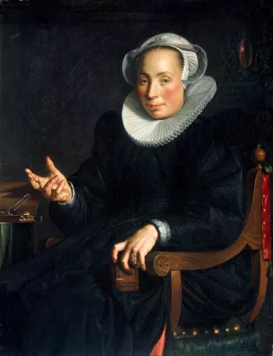 Portrait Of Christina Wtewael Van Halen Oil painting by Joachim Wtewael
