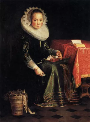 Portrait of Eva Wtewael by Joachim Wtewael - Oil Painting Reproduction