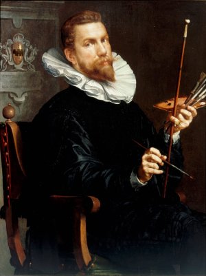 Self-Portrait by Joachim Wtewael Oil Painting