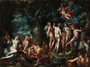 The Judgment of Paris by Joachim Wtewael Oil Painting