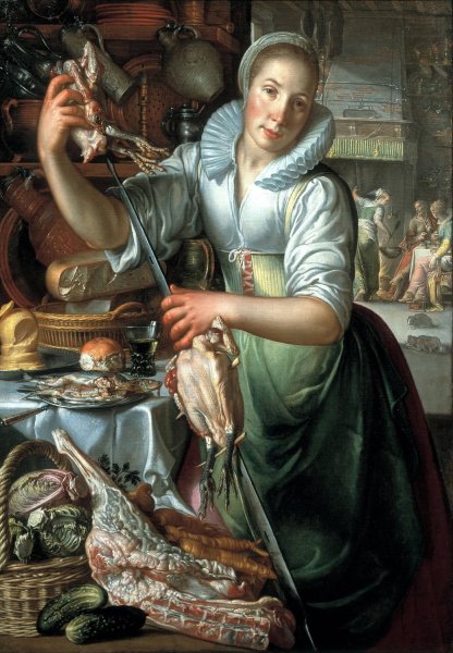Main Product Photo of The Kitchen Maid Painting by Joachim Wtewael