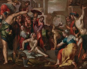 The Raising Of Lazarus by Joachim Wtewael Oil Painting