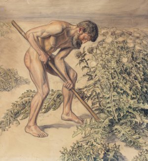 Adam Drawing up Thistle by Joakim Skovgaard Oil Painting
