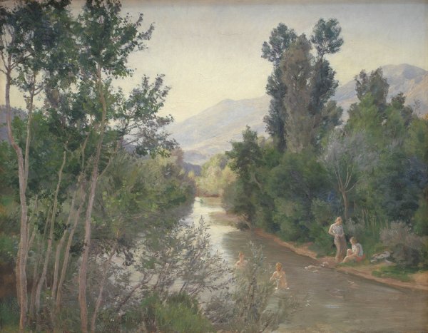 Efterarsdag ved Lirifloden  by Joakim Skovgaard - Hand-Painted Oil Painting Reproduction