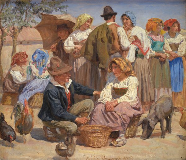 Marked i Sora  by Joakim Skovgaard - Hand-Painted Oil Painting Reproduction