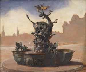 Sketch For Dragespringvandet by Joakim Skovgaard Oil Painting
