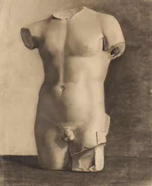 Tegning Efter Gips Af Antik Ynglingetorso Oil painting by Joakim Skovgaard