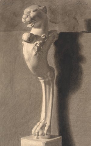 Tegning Efter Gips. Kopi Efter Antik Skulptur. Ornament Med Lovehoved Og -Fod by Joakim Skovgaard Oil Painting
