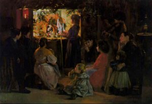 Obra de Teatro by Joan Brull Vinyoles Oil Painting