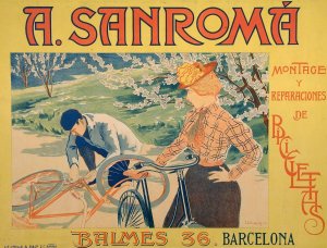 A. Sanroma. Montage Y Reparaciones De Bicicletas by Joan Llaverias Oil Painting
