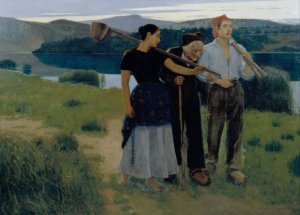 Returning from the Plot by Joan Llimona Oil Painting
