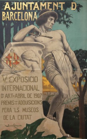 V Exposicio Internacional D'art. Abril De 1907 by Joan Llimona Oil Painting