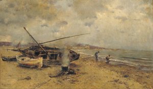 Sitges Study by Joan Roig I Soler Oil Painting